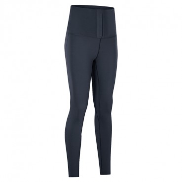 2021 spring and summer new invisible breasted nine pants women's waist abdomen torst hips slim slim yoga pants