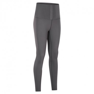 2021 spring and summer new invisible breasted nine pants women's waist abdomen torst hips slim slim yoga pants