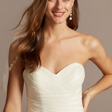 Satin Plus Size Wedding Dress with Cathedral Train