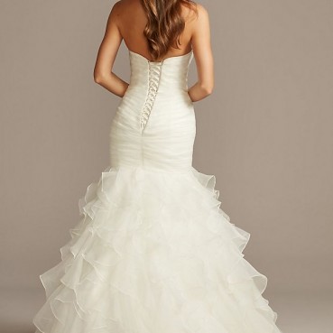 Satin Plus Size Wedding Dress with Cathedral Train