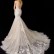Multi-layered floral embroidered lace short tail wedding dress