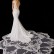 Beaded floral lace and beaded linear lace stretch georgette cylindrical skirt Trailing wedding dress(Two ways)