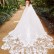 Beautiful fairy's long shawl lace trailing & luxurious satin wedding dress