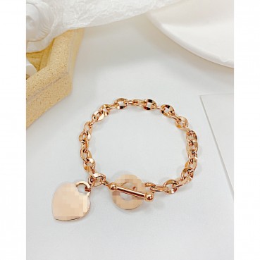 Jewelry European and American INS popular love stainless steel niche design versatile OT buckle titanium steel bracelet women