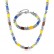 Jewelry factory fashion niche high -level high -level black gallstone resin stainless steel bracelet necklace jewelry set women