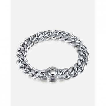 Jewelry wholesale European and American hip -hop retro tide stainless steel advanced sense of simple wild titanium steel men's bracelet