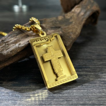Jewelry Factory Europe and the United States retro personality street titanium steel cross arms tank stainless steel hip -hop hip -hop necklace men