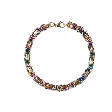 Byzantium Chain Color Emperor Chain Plated Bracelet Men's Titanium Steel Chain Loop Chain Stainless Steel Handmade Chain Cuban Chain Necklace