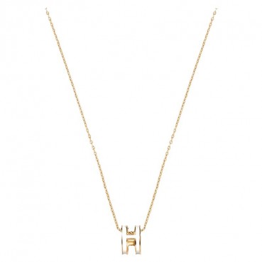 The letter H necklace does not fade, women's summer collarbone chain is versatile, fashionable and high-end, titanium steel does not fade jewelry for women