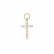 14K genuine gold color preservation micro inlaid zircon European and American cross pendant earrings necklace pendant DIY jewelry accessories
